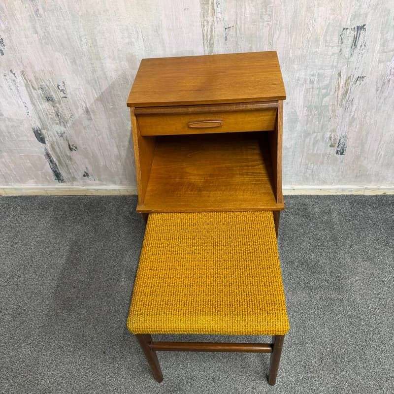 Vintage 1970’s Chippy Telephone Table And Seat Original Pull Out Slide