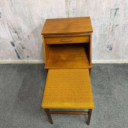 Vintage 1970’s Chippy Telephone Table And Seat Original Pull Out Slide