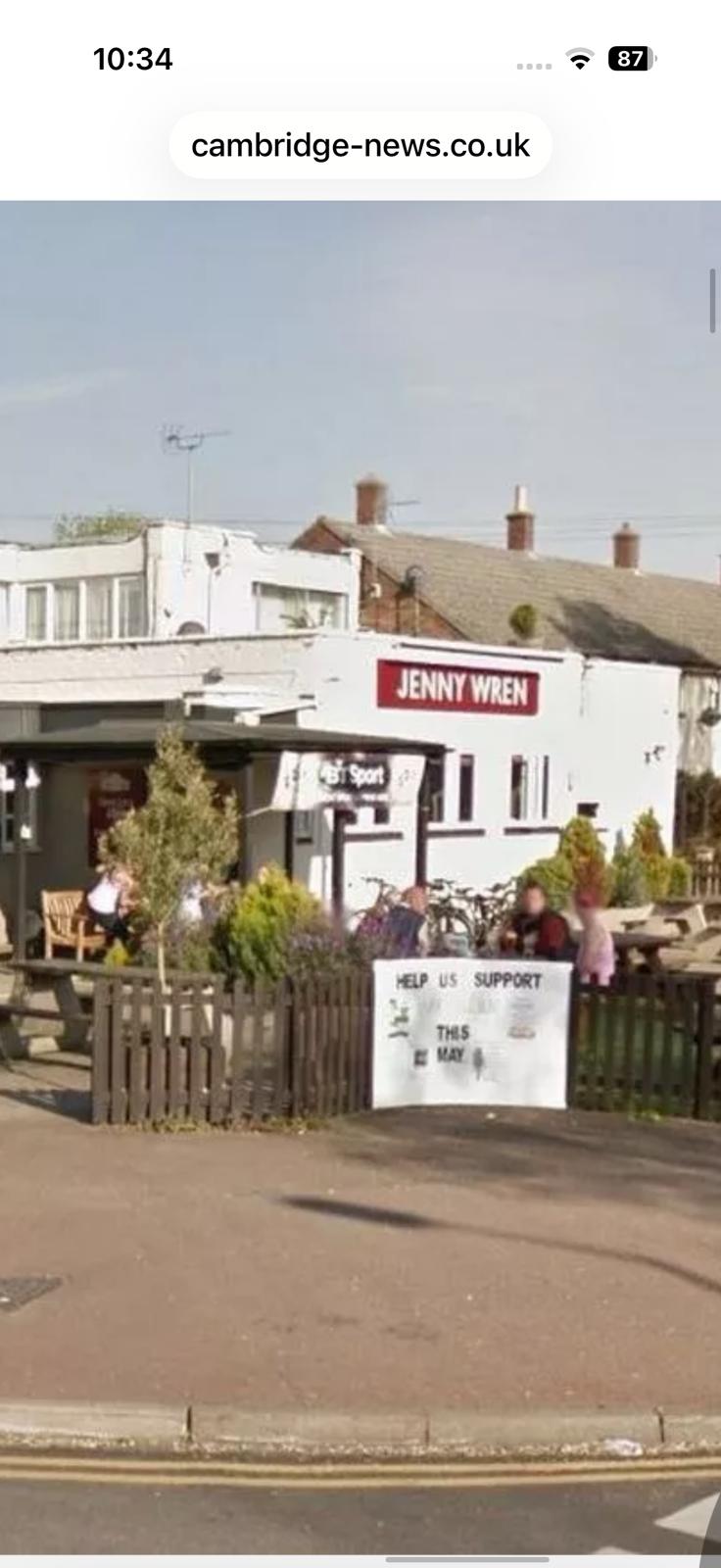 Vintage Metal Pub Sign “JENNY” Cambridge Pub Jenny Wren Breweriana