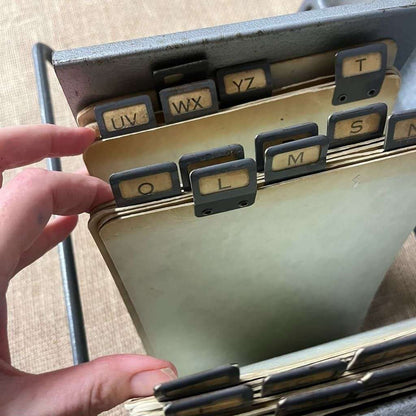 Vintage Twin Lock Presto No. 1 Office Organiser With Inserts A-Z Cards