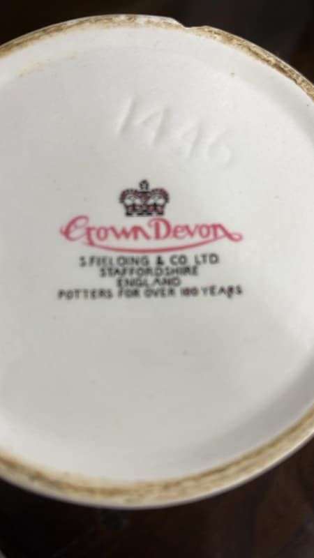 Vintage Crown Devon Coffee &amp; Sugar Ceramic Canisters Kitchen Storage