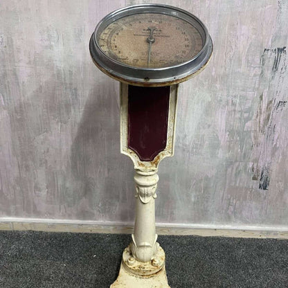 Vintage Salter Model 218 Iron Shop Scales Cream Great Rusted Patina