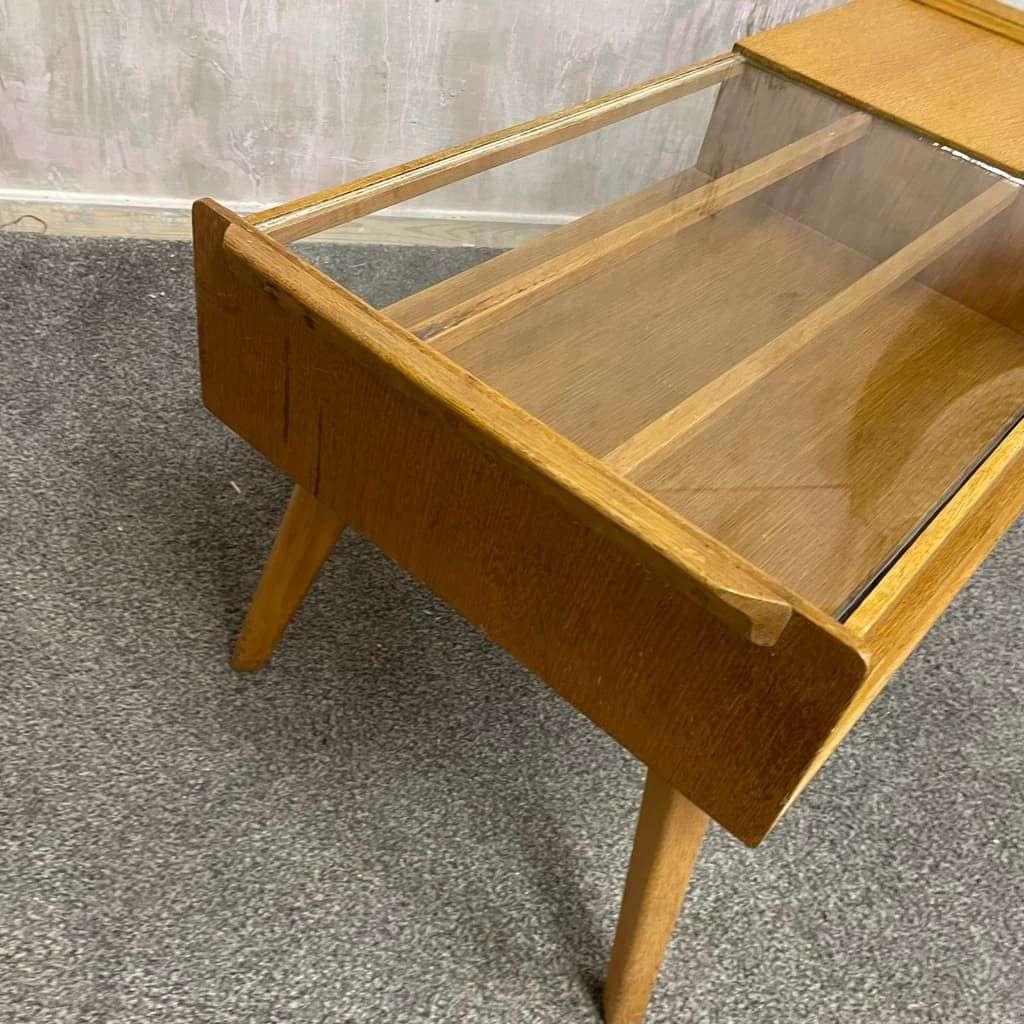 G Plan Mid Century Brandon Coffee Table Telephone Side Table Glass Topped Drawer