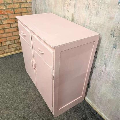 Vintage Retro Painted Kitchen Double Cupboard 2 Drawers Distressed Shabby Chic