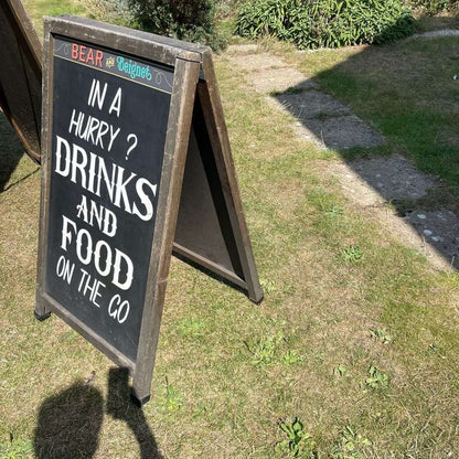 Vintage A-Frame Advertising Pavement Chalk Board Wooden Frame