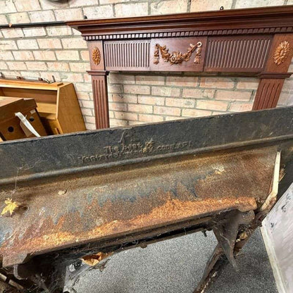 Vintage Cast Iron Tiled Fire Surround Floral Pattern Ornate Design Heavy