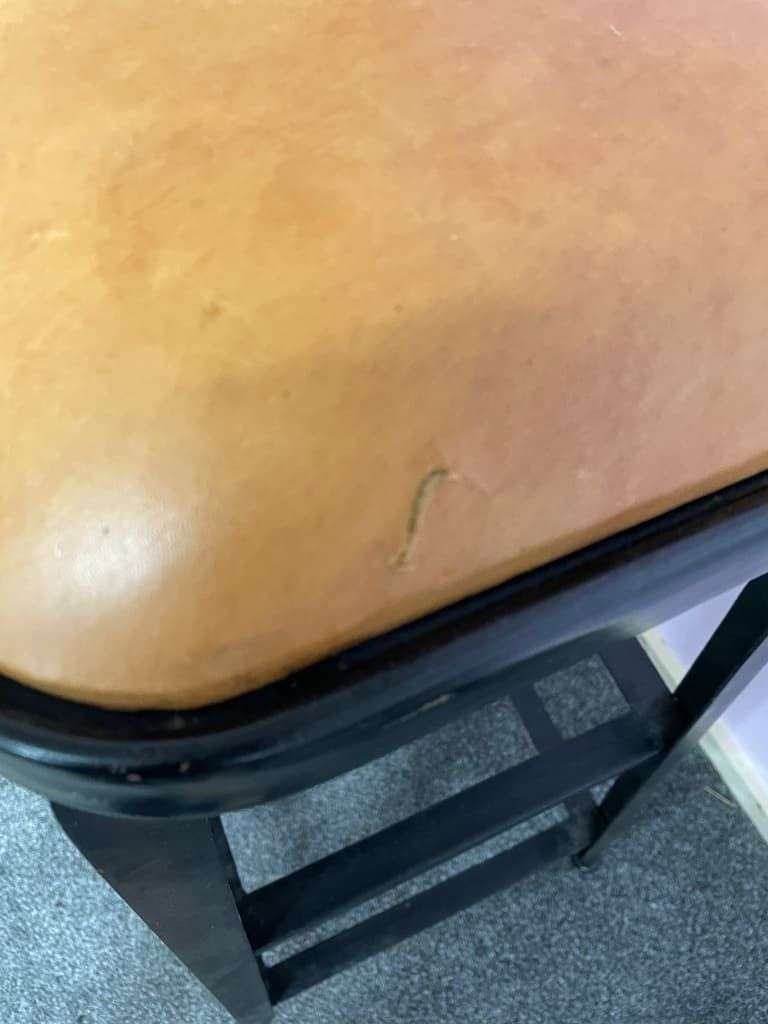 Pair Industrial Style Metal Leather Effect Upholstered Stools Bar Kitchen