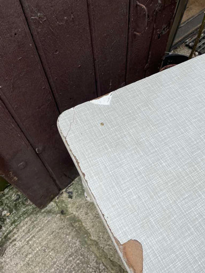 Vintage Melamine Topped Painted Kitchen Table Shabby Chic with Drawer