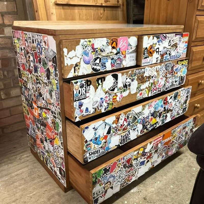 Vintage 1960's Army Issue Chest Of 2 Over 3 Drawers Formica Top Metal Handles