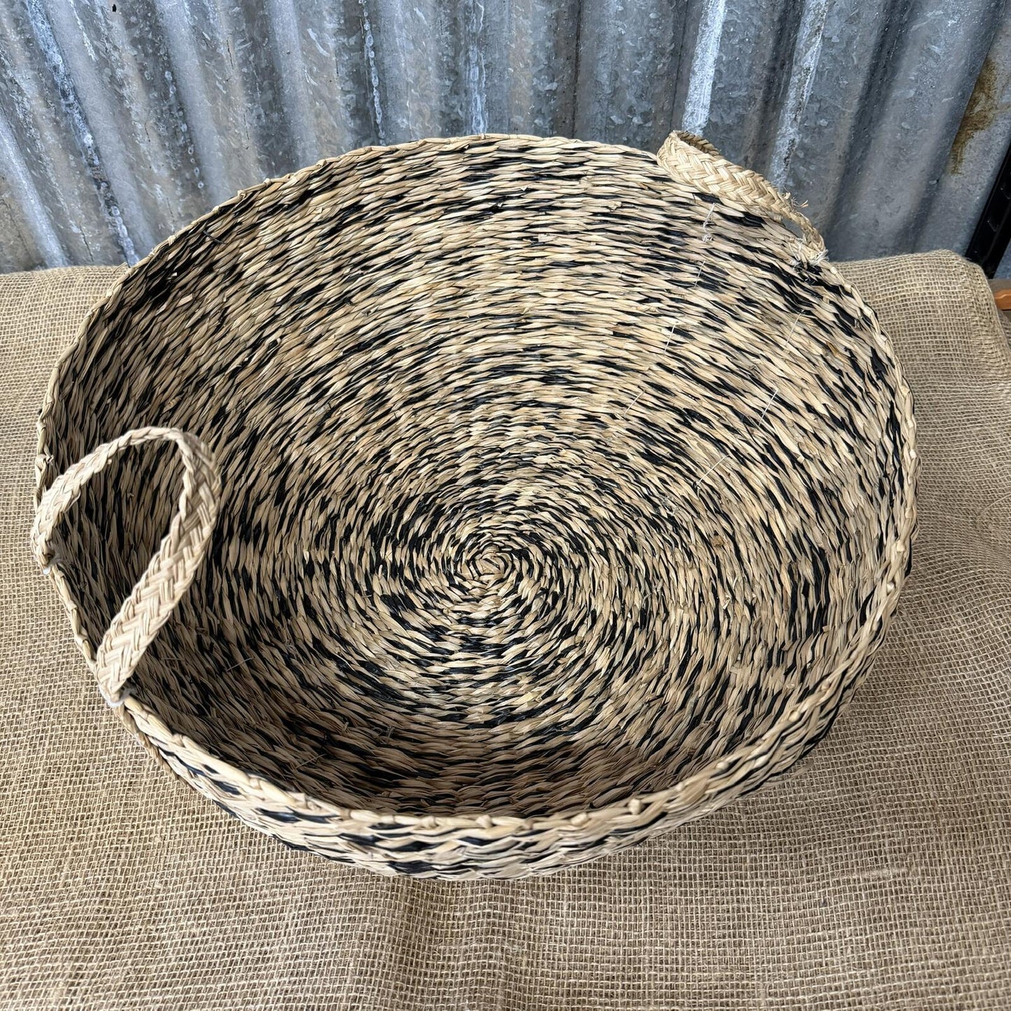 Large Twin Handled Seagrass Woven Basket
