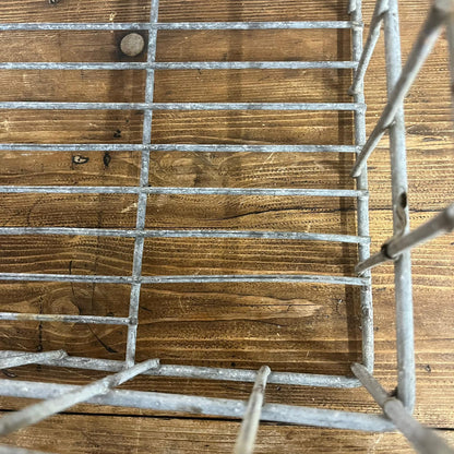 Vintage Galvanised Wire Bread Basket Storage
