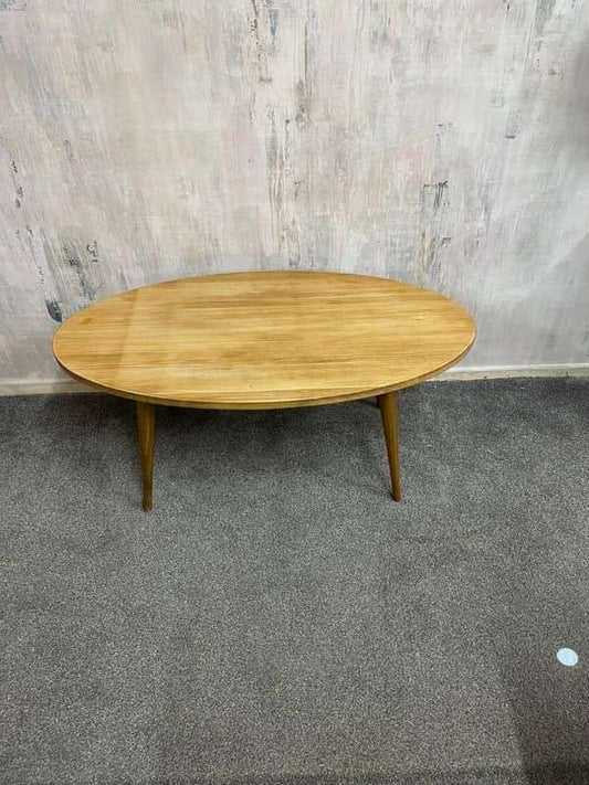 Modern Pill Shaped Coffee Table Tapered Legs Side End Table