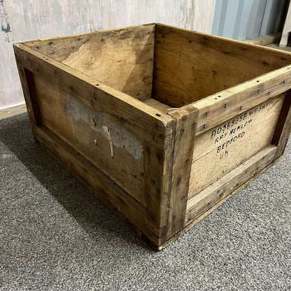 Vintage Solid Wood RAF Packing Crate RAF Henlow Bedford W O Smith