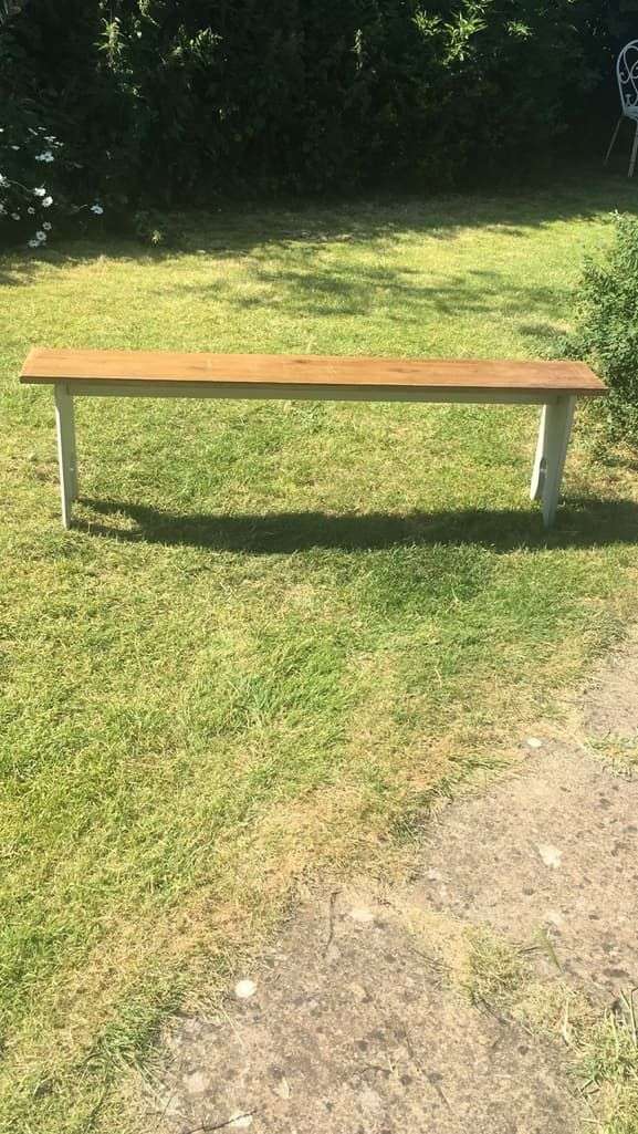 Rustic Painted Wooden Top High Bench Dining Conservatory Patio