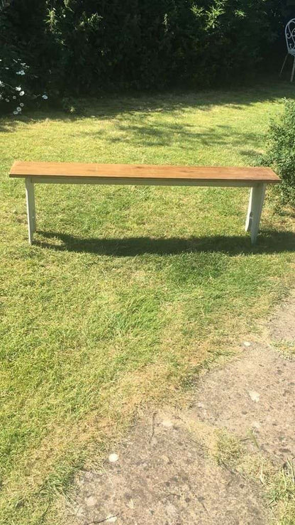Rustic Painted Wooden Top High Bench Dining Conservatory Patio