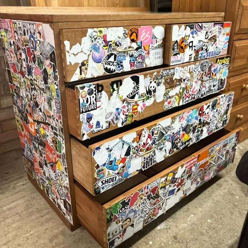 Vintage 1960's Army Issue Chest Of 2 Over 3 Drawers Formica Top Metal Handles