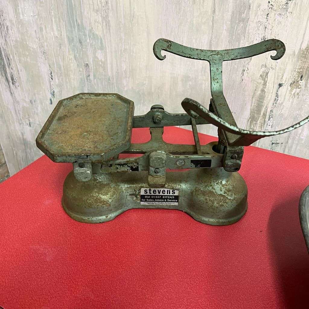 Vintage Stevens Scales Faded Green Fruit &amp; Veg Scales Kitchenalia