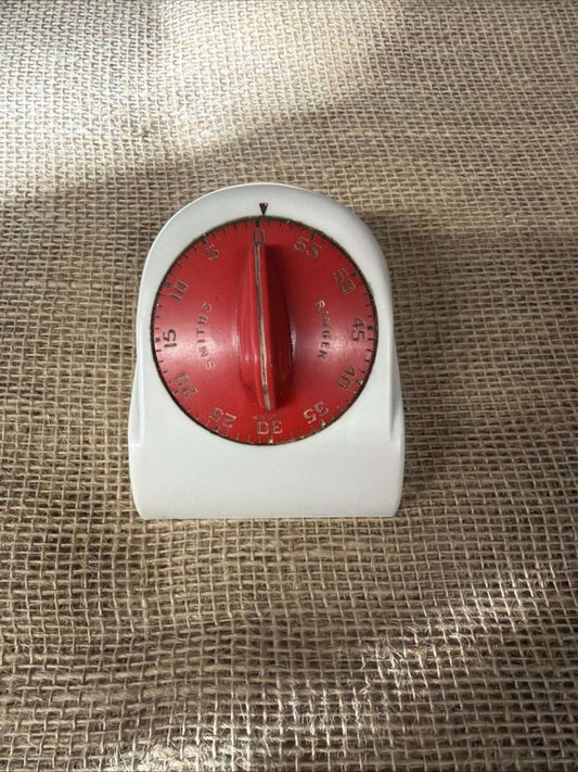 Vintage Mid-Century Smiths Ringer Kitchen Timer Tested Working Red Kitchenalia