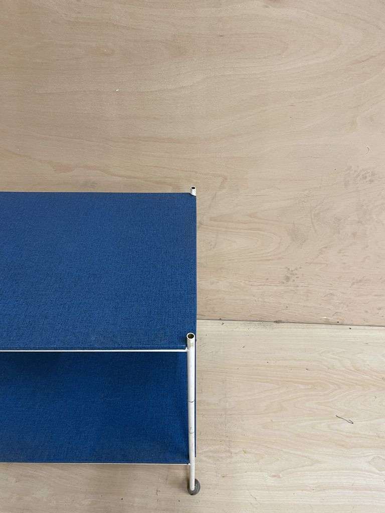 Vintage Retro Mid-Century 2 Shelves Drinks Trolley Metal Frame Castors Shelves