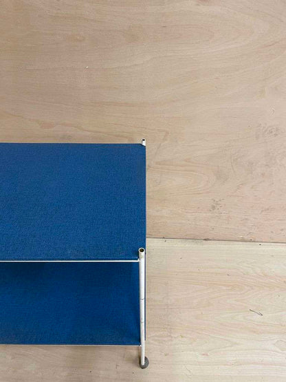 Vintage Retro Mid-Century 2 Shelves Drinks Trolley Metal Frame Castors Shelves