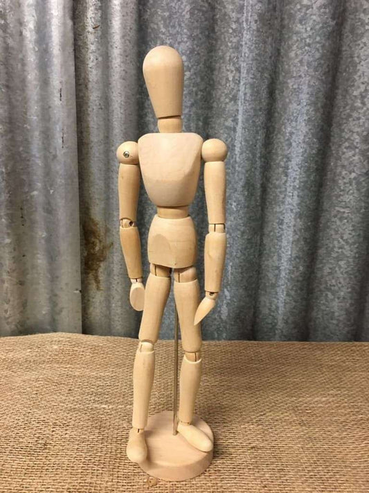 Wooden Artists Poseable Figure On Stand