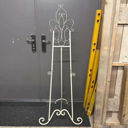 Metal Cream Easel Ornate Pattern Adjustable Height