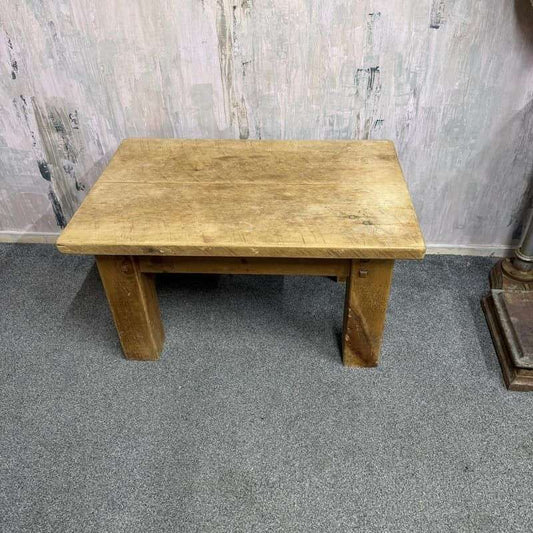 Rustic Scaffold Style Coffee Side Table Reclaimed Wood Chunky Finish
