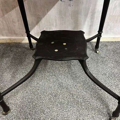 Antique Edwardian Envelope Card Table Felt Top Single Drawer Castors