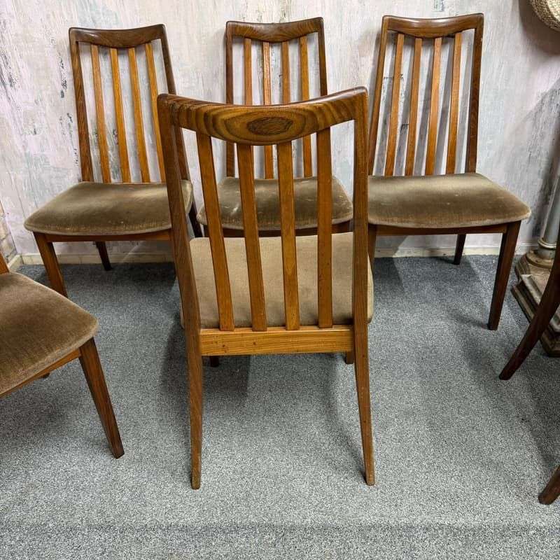 6x G Plan Fresco Teak Mid Century Dining Chairs Original Seat Covers Retro