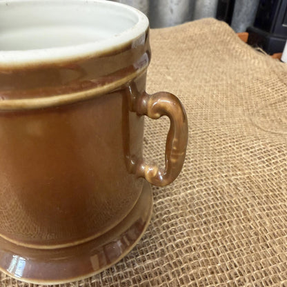 Vintage 1960s Pillivuyt French Drip Coffee Pot Glazed Brown Lustre Side Spout
