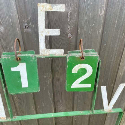 Vintage Crown Green Bowling Scoreboard Metal Frame Calendar Garden House Numbers