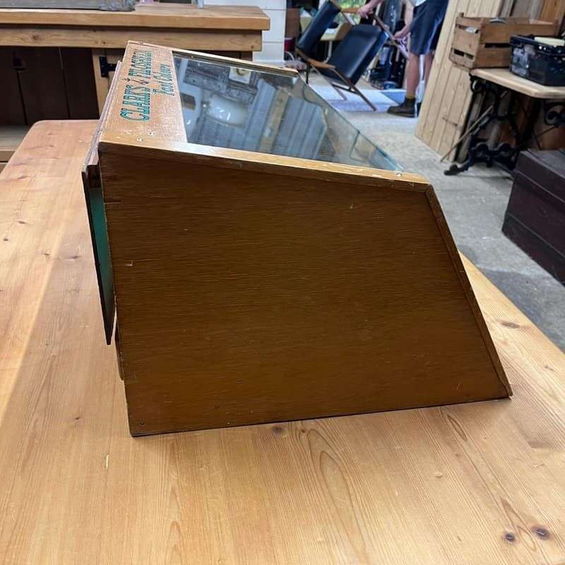 Vintage Anchor Clarks Filosheen Glass Fronted Retail Display Cabinet Single Draw