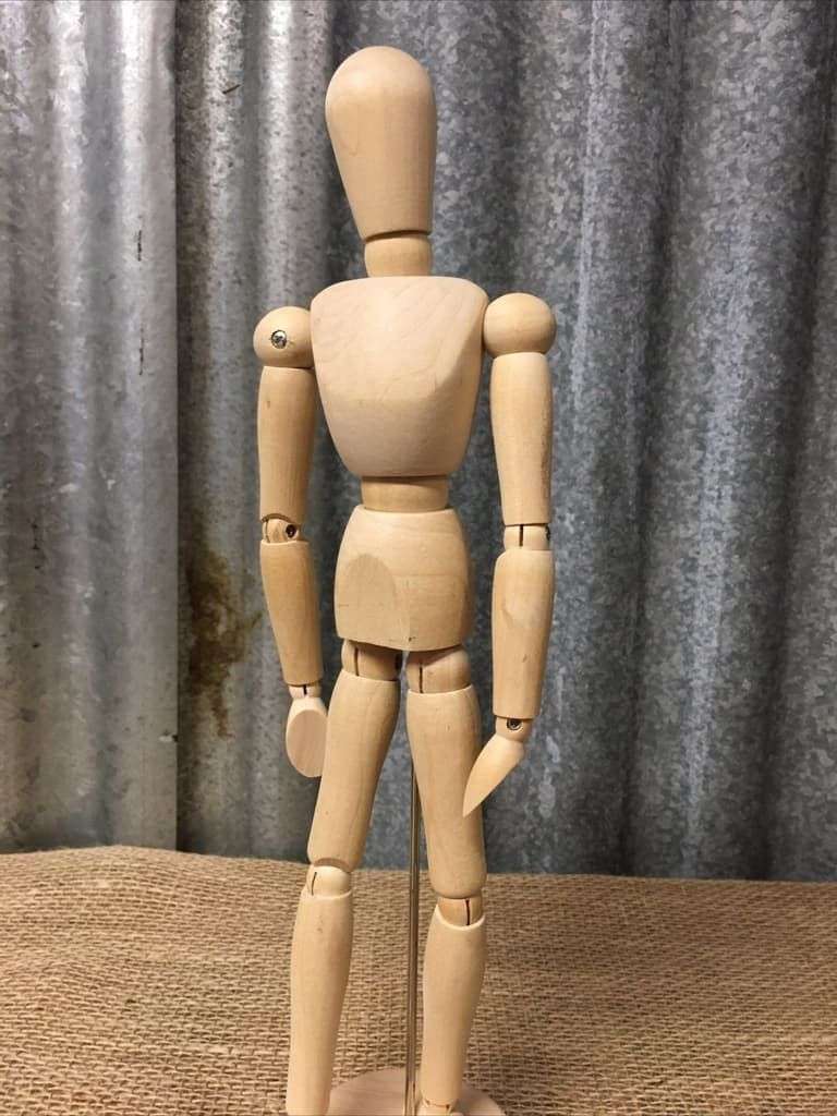 Wooden Artists Poseable Figure On Stand