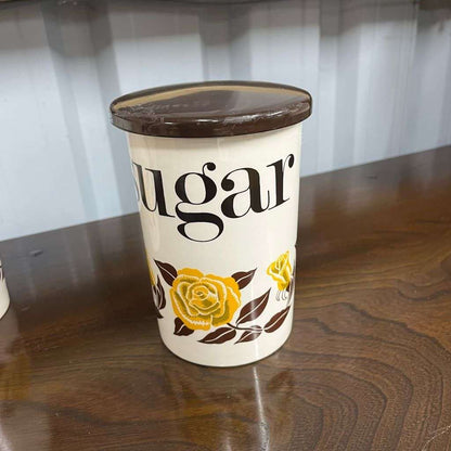 Vintage Crown Devon Coffee &amp; Sugar Ceramic Canisters Kitchen Storage