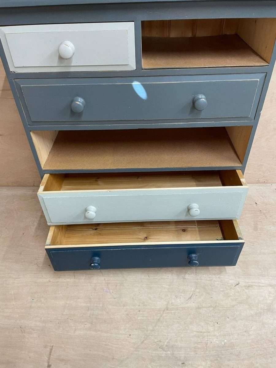 Solid Pine Shabby Chic Multicoloured Chest of Drawers Storage Unit Farrow Ball