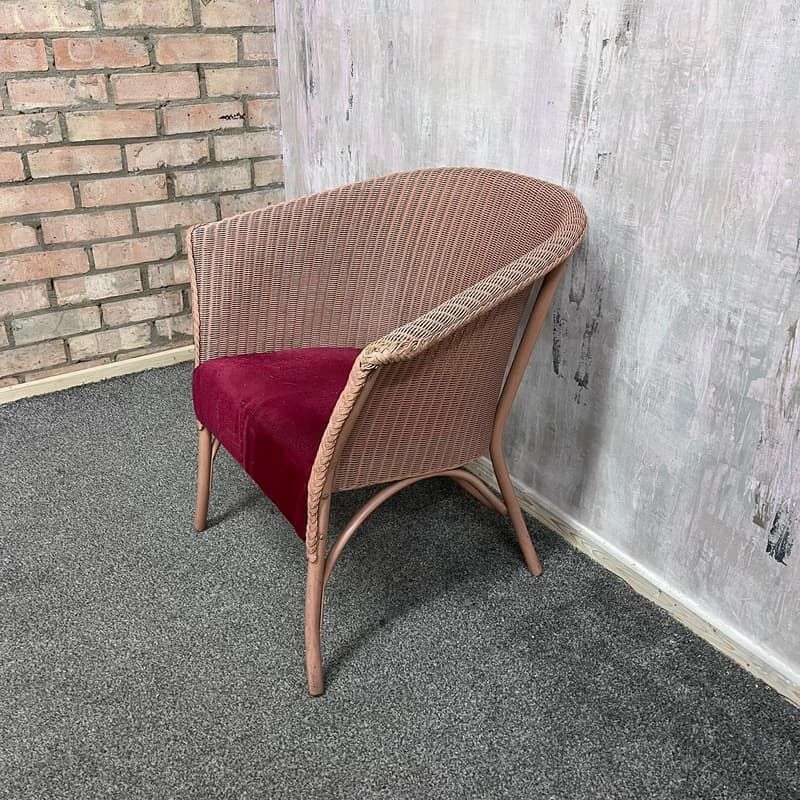 Vintage Lloyd Loom Lusty Chair Upholstered Seat Lounge Conservatory