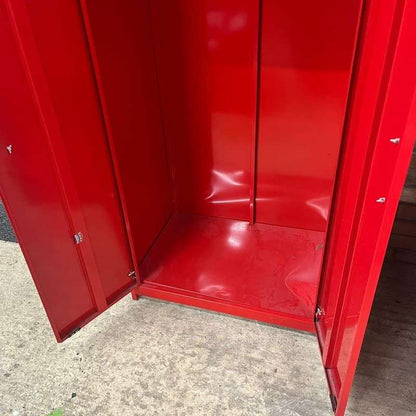Modern Red Metal Wardrobe High Gloss Shelf Hanging Rail Locker Style