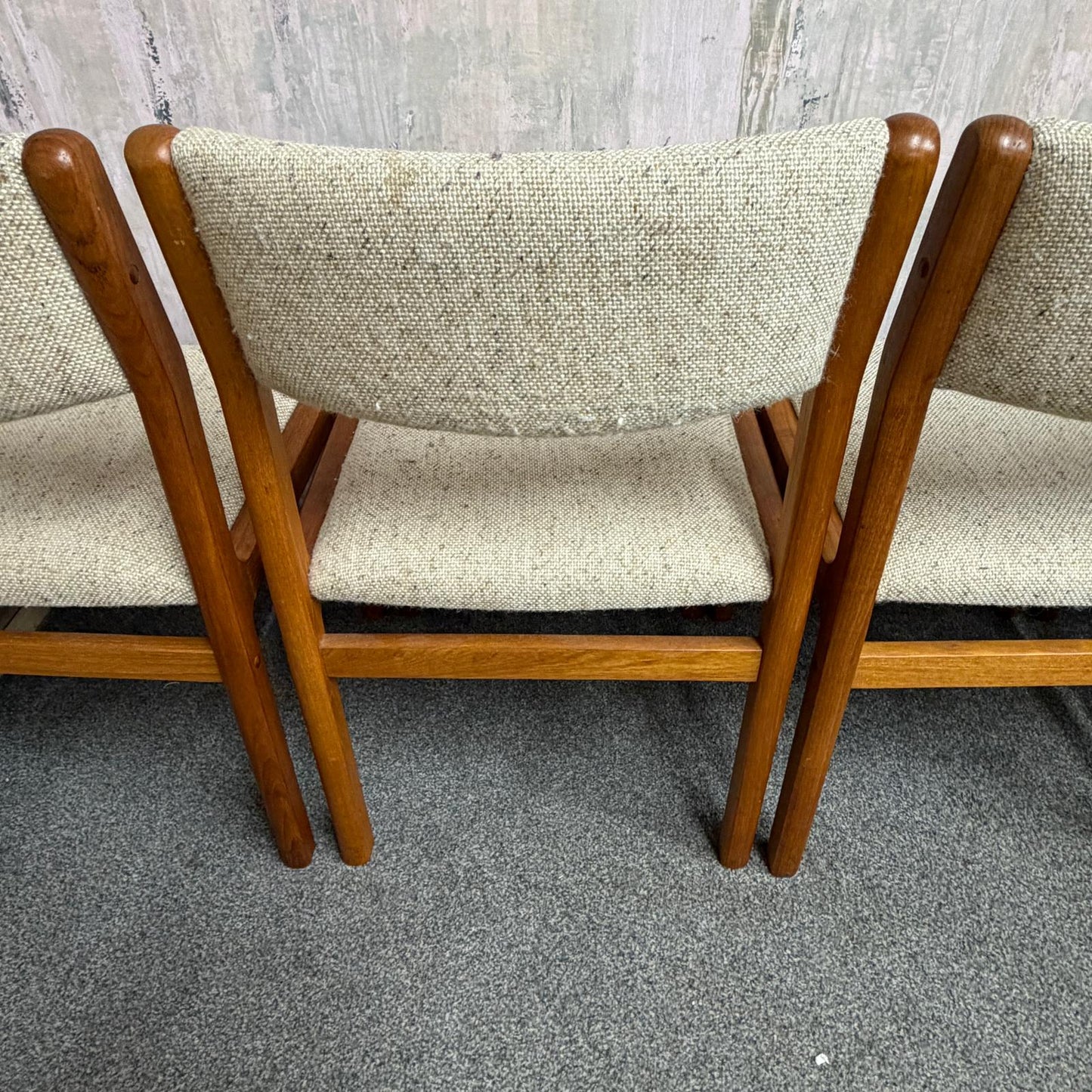 4x JL Moller Model 71 Style Upholstered Dining Chairs Mid Century Teak Frames