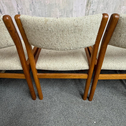 4x JL Moller Model 71 Style Upholstered Dining Chairs Mid Century Teak Frames