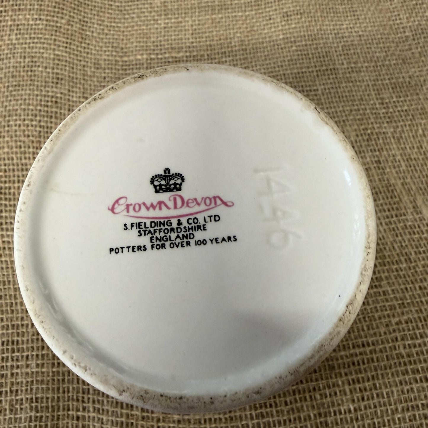 Vintage Crown Devon Sugar Storage Jar Mid Century VGC Rose Design Kitchenalia