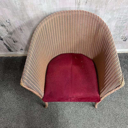 Vintage Lloyd Loom Lusty Chair Upholstered Seat Lounge Conservatory