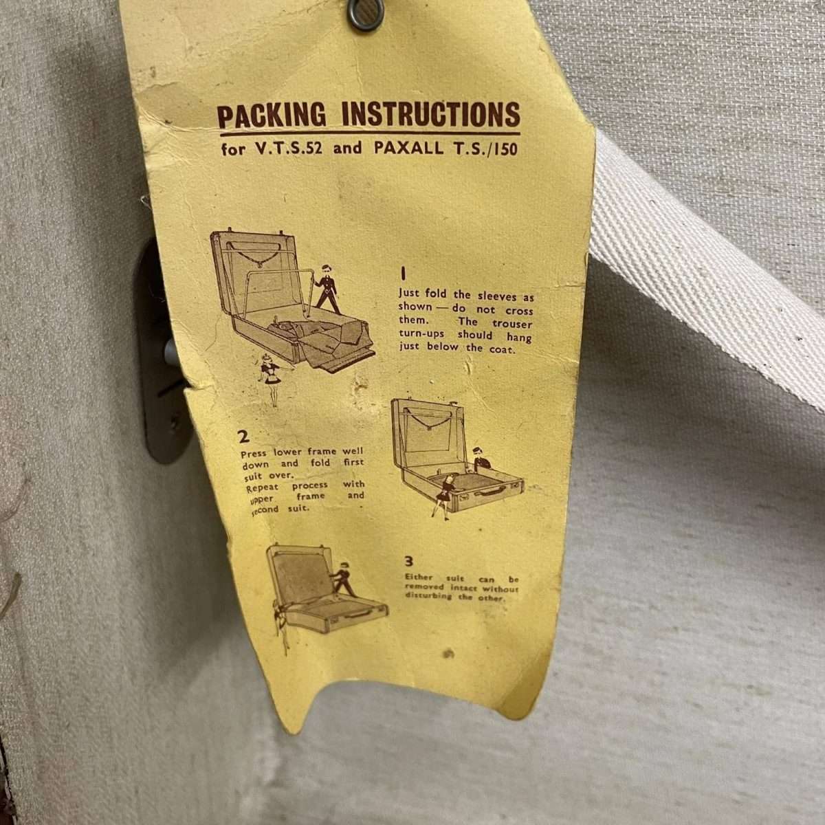 Vintage Paxall Dark Brown Suitcase with Leather Trim Internal Straps Suit Rail