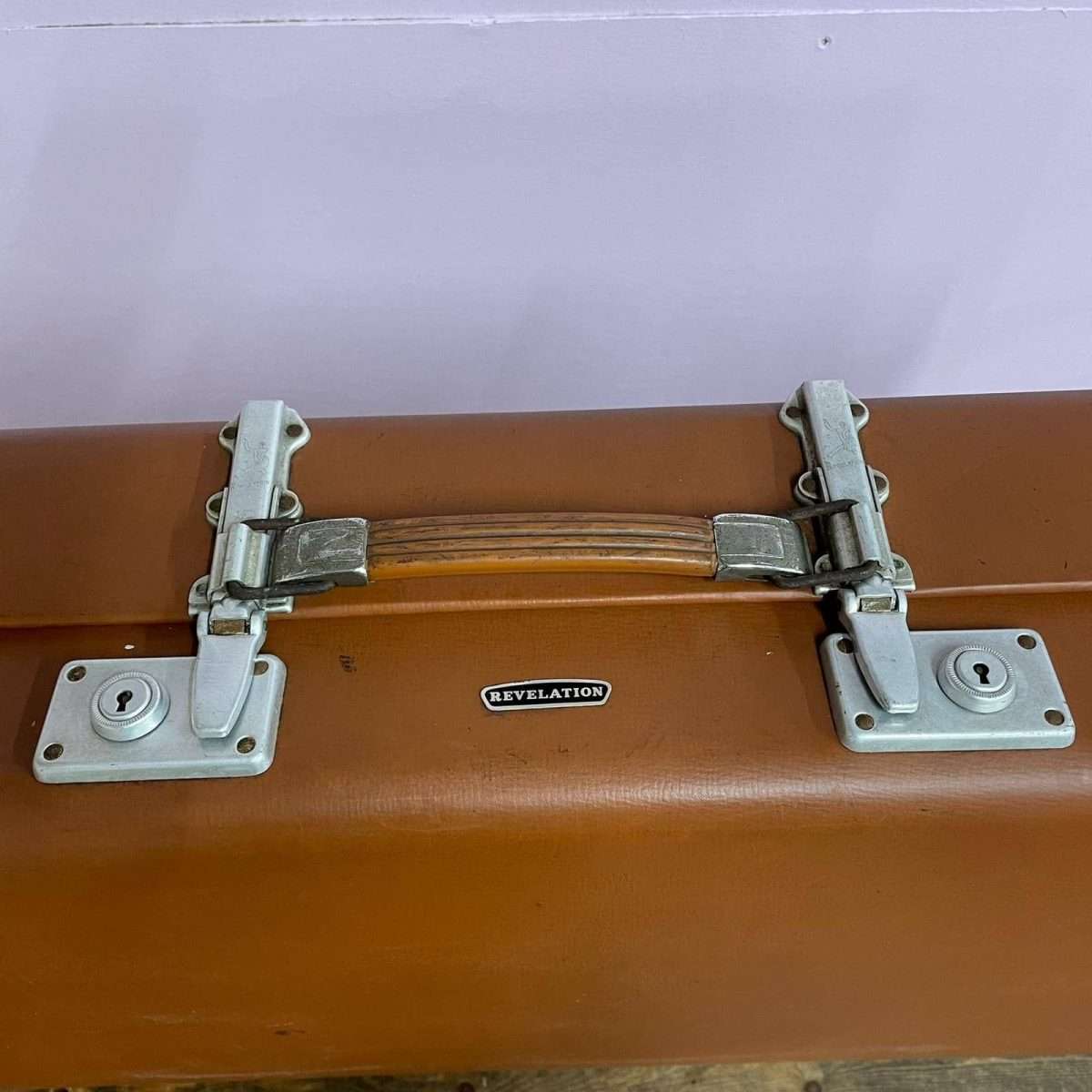 Vintage Revelation Tan Brown Suitcase Great Condition Hospitality Retail Prop