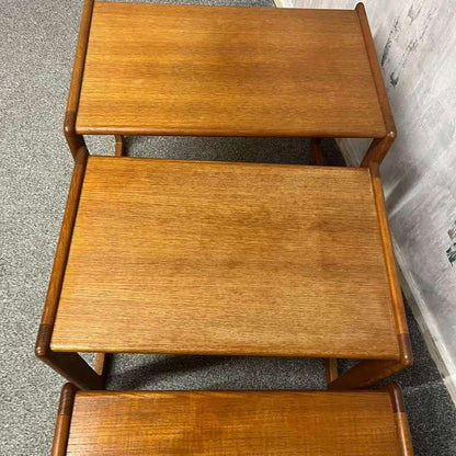 Mid Century Nest 3 Tables G Plan Style Rectangular Legs Danish Design