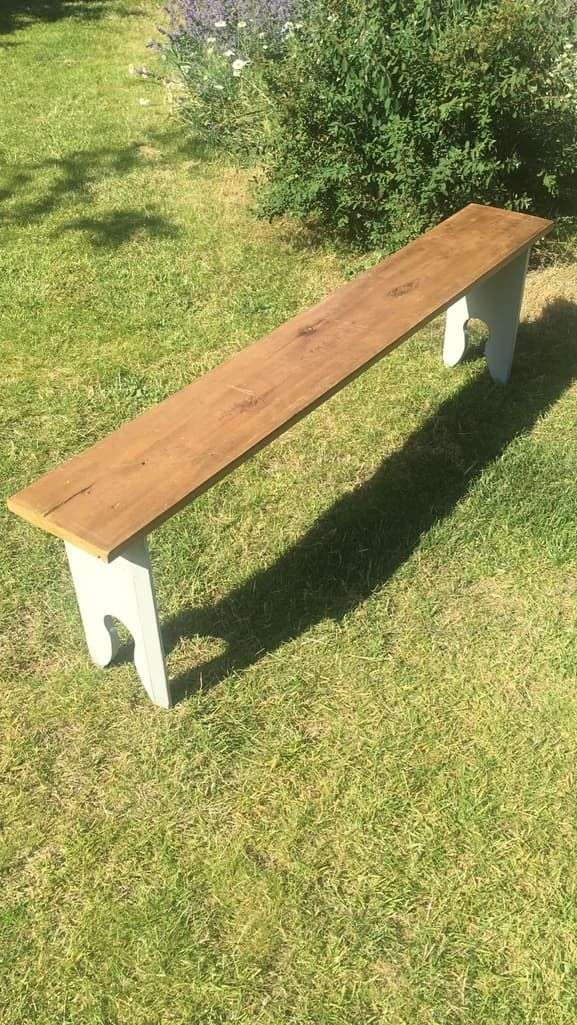 Rustic Painted Wooden Top High Bench Dining Conservatory Patio