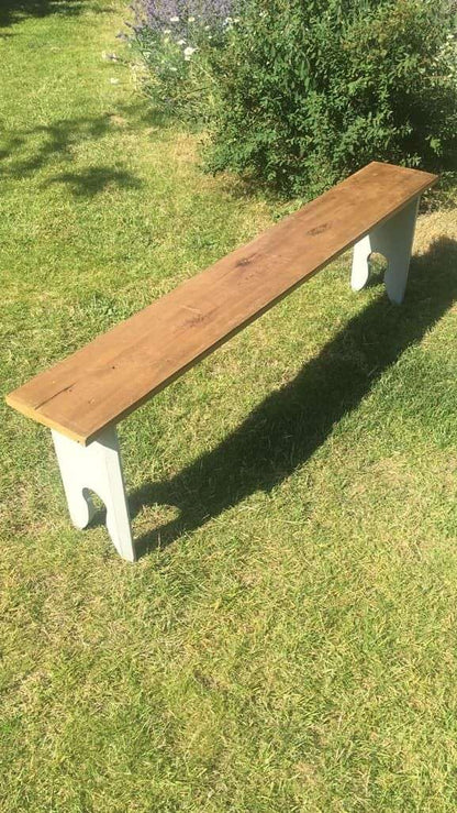 Rustic Painted Wooden Top High Bench Dining Conservatory Patio