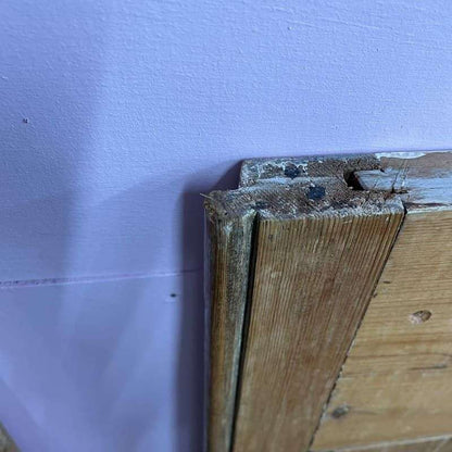 Vintage Pair Painted Wooden Doors Panels Wall Hanging Hospitality Retail