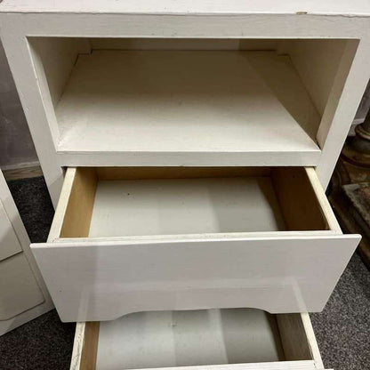 Mid Century Vintage Liden 1950's Chest of 4 Drawers And Bedside Cabinet White