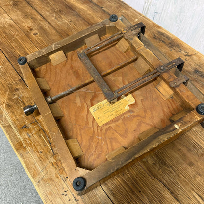 Antique Wooden Paper Tabletop Guillotine by Alfred Gilbert Ruler