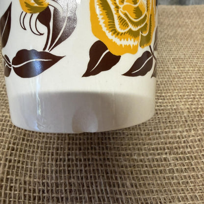 Vintage Crown Devon Coffee Storage Jar Mid Century Rose Design Kitchenalia